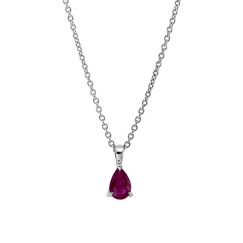 Farbstein Classic Collier Weißgold 18kt