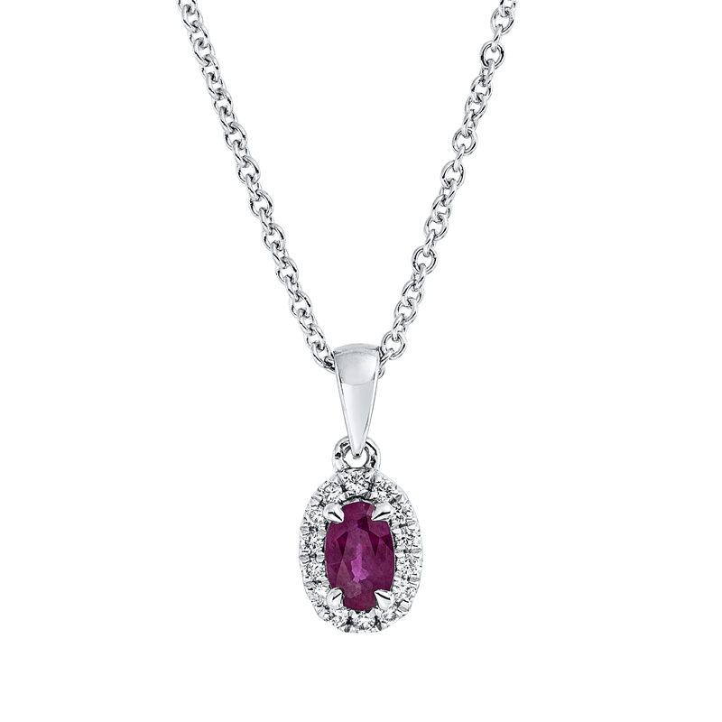 Farbstein Classic Collier Weißgold 18kt 0,07ct