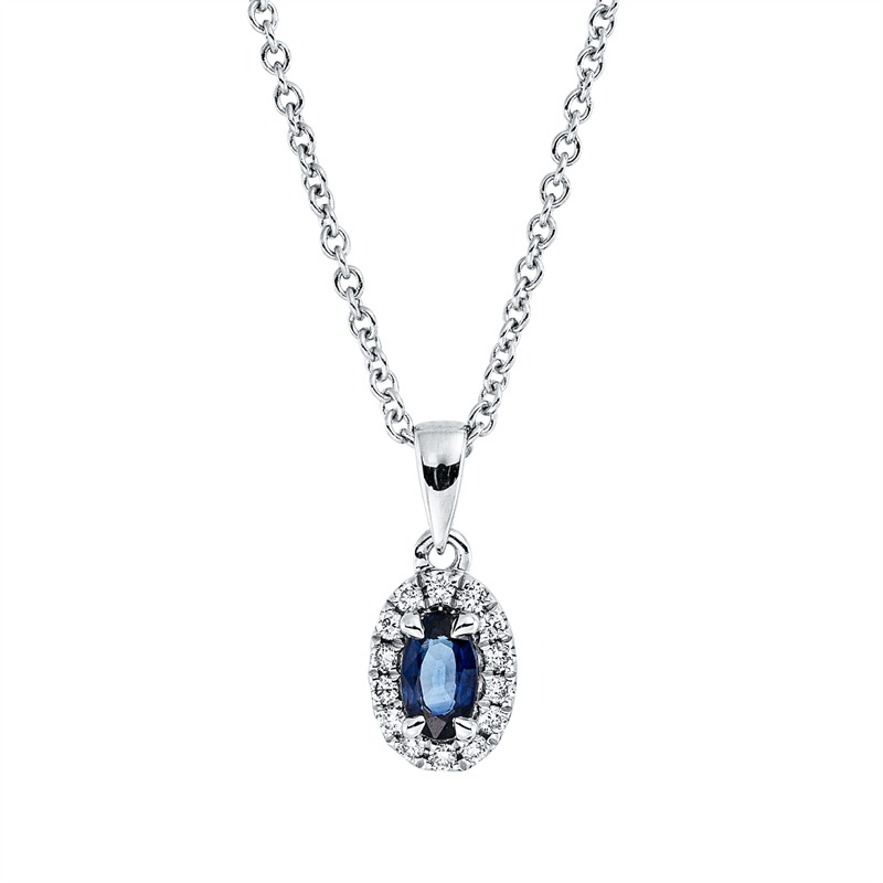 Farbstein Classic Collier Weißgold 18kt 0,07ct
