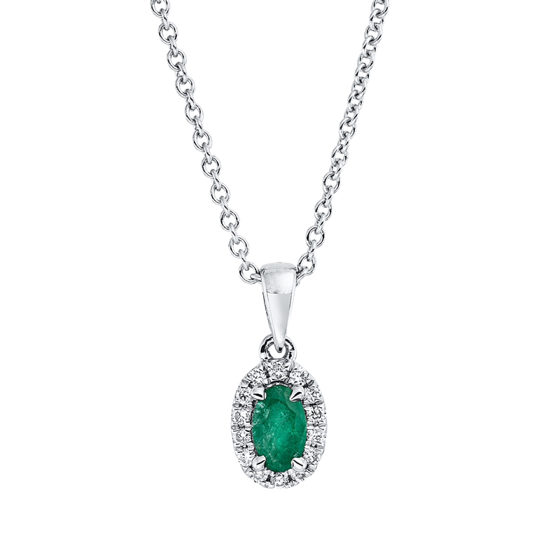 Farbstein Classic Collier Weißgold 18kt 0,07ct