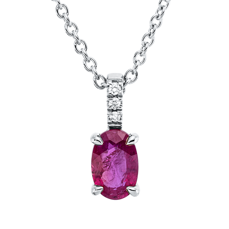 Farbstein Classic Collier Weißgold 18kt 0,02ct
