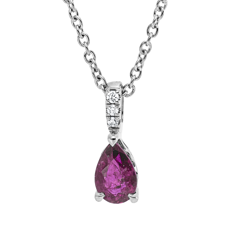 Farbstein Classic Collier Weißgold 18kt 0,01ct