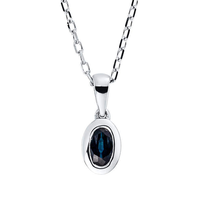 Farbstein Classic Collier Weißgold 18kt
