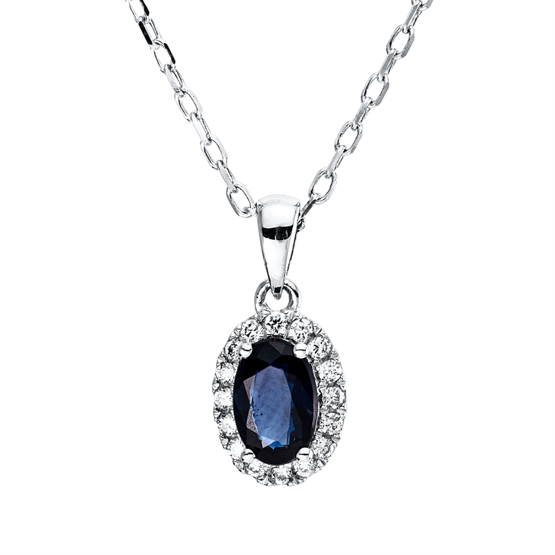 Farbstein Classic Collier Weißgold 18kt 0,09ct