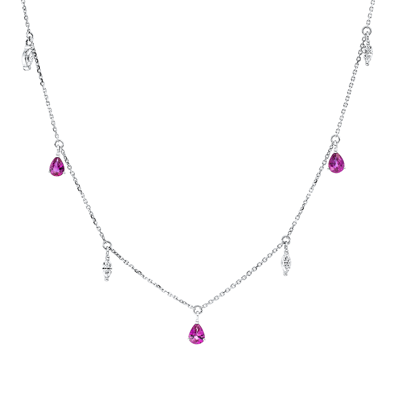 Farbstein Classic Collier Weißgold 18kt 0,26ct