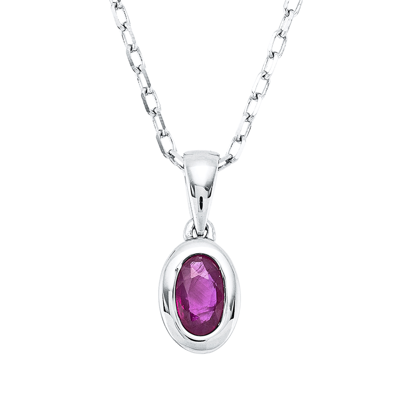 Farbstein Classic Collier Weißgold 18kt