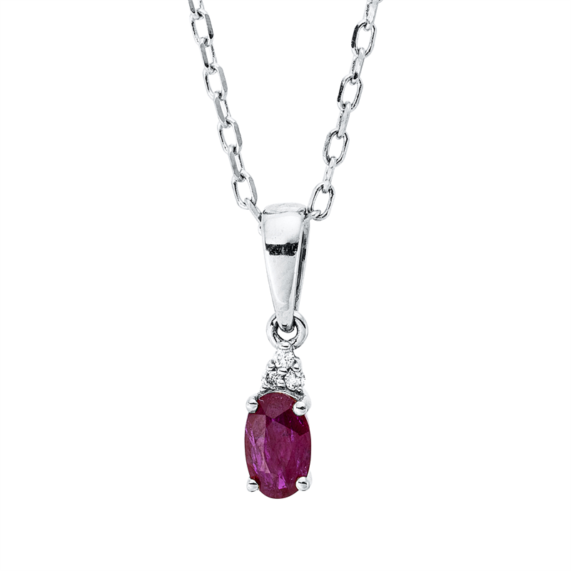Farbstein Classic Collier Weißgold 18kt 0,01ct