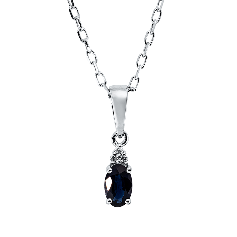 Farbstein Classic Collier Weißgold 18kt 0,01ct