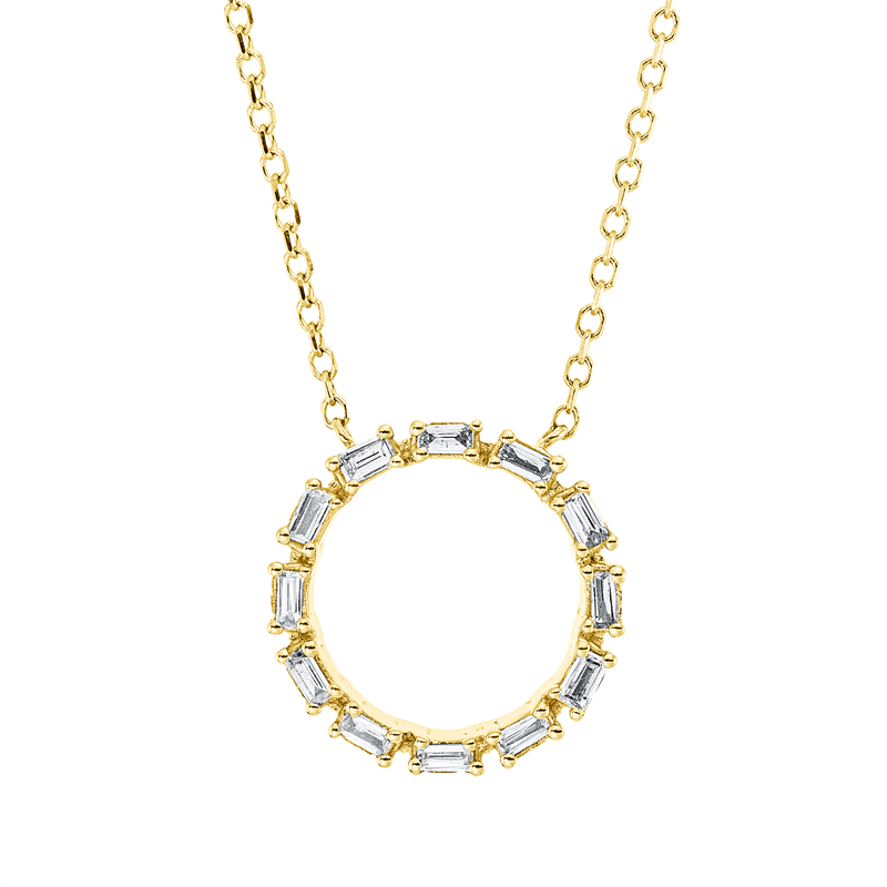 Baguette Collier Gelbgold 18kt 0,11ct