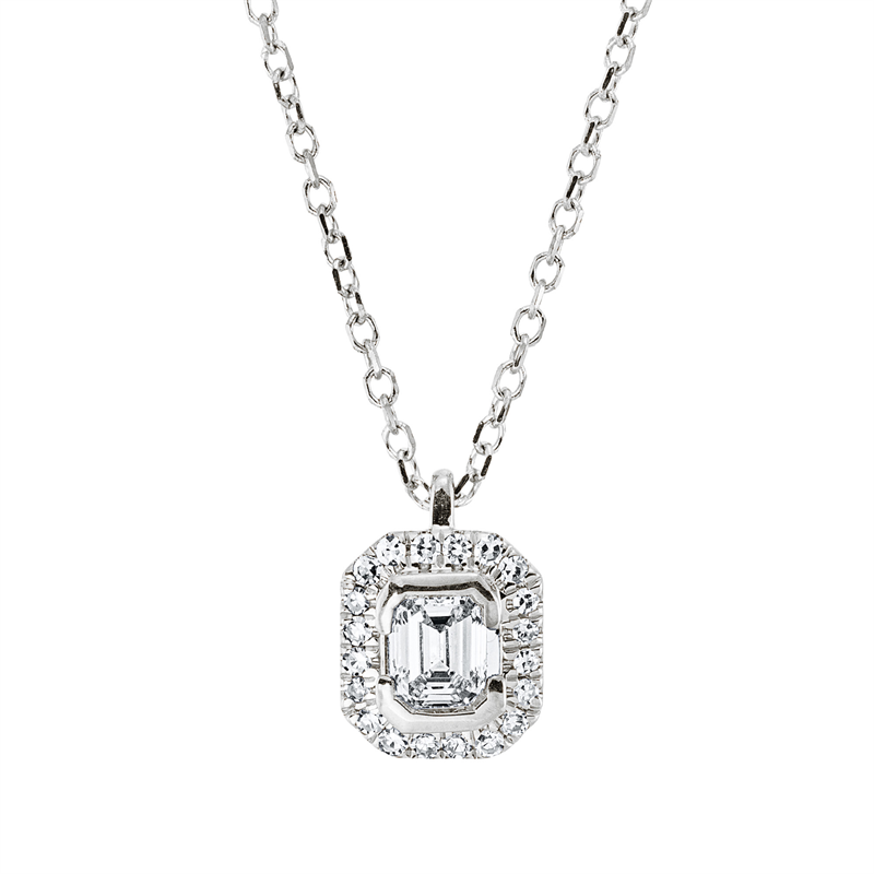 Baguette Illusion Collier Gelbgold 18kt 0,26ct