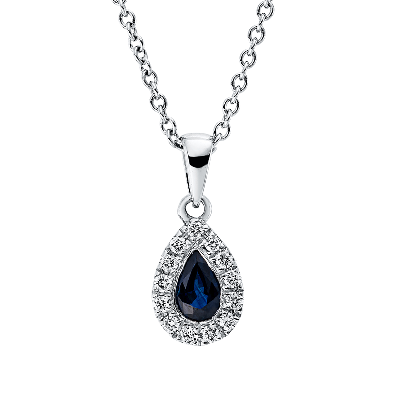Farbstein Classic Collier Weißgold 18kt 0,08ct