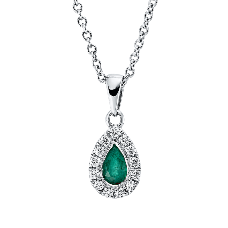 Farbstein Classic Collier Weißgold 18kt 0,08ct
