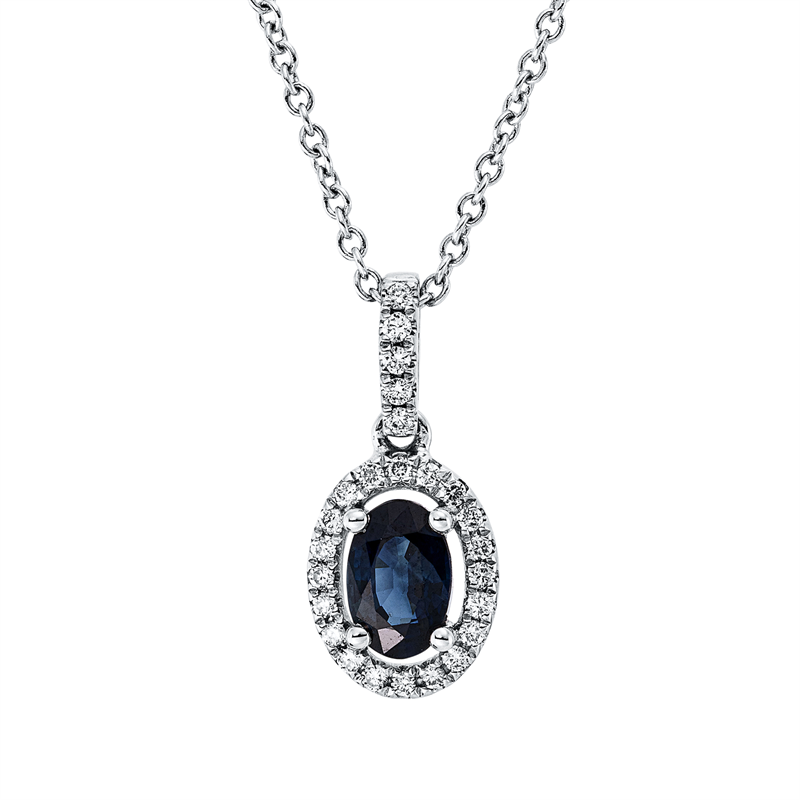 Farbstein Classic Collier Weißgold 18kt 0,11ct