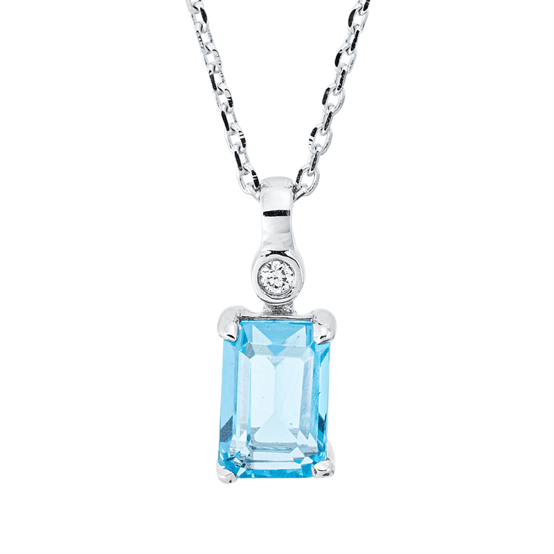 Farbstein Fashion Collier Weißgold 18kt 0,01ct