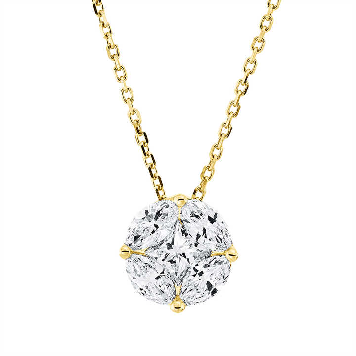 Baguette Illusion Collier Gelbgold 18kt Ref-4O477