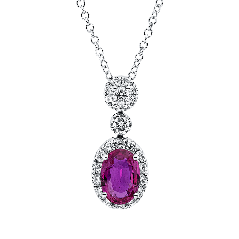 Farbstein Classic Collier Weißgold 14kt 0,34ct