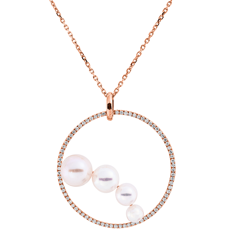Perle Collier Rotgold 18kt 0,29ct