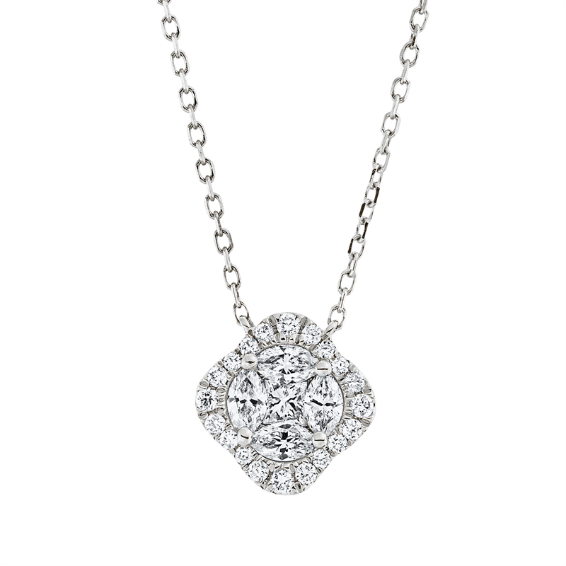 Illusion Classic Collier Weißgold 18kt 0,37ct
