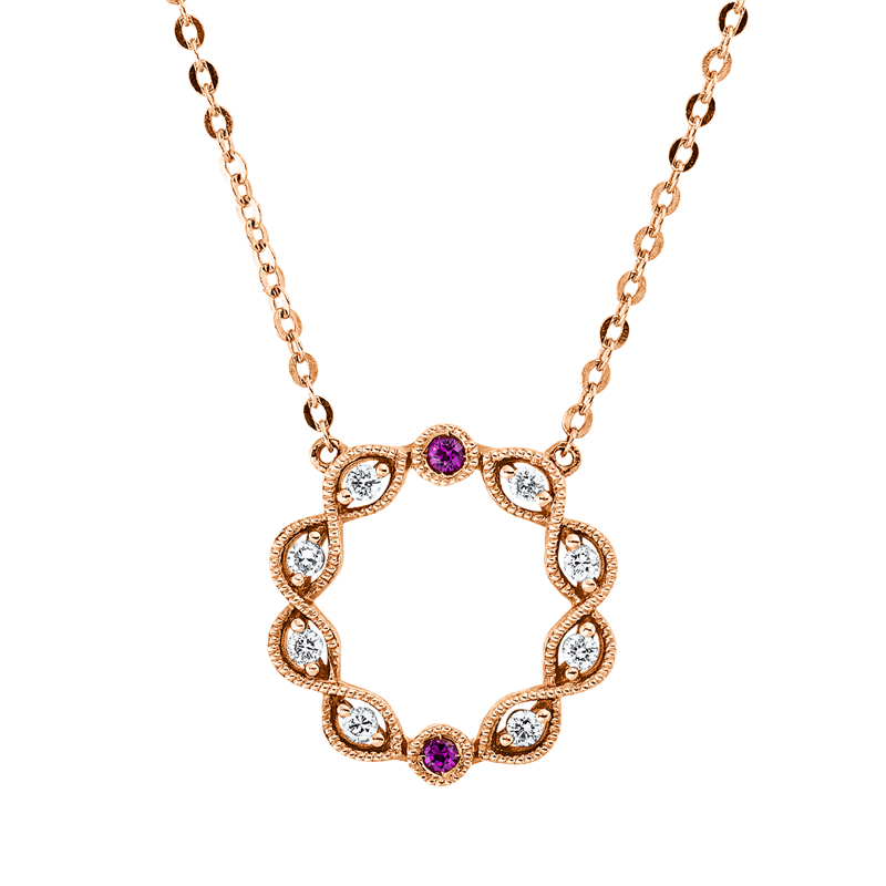 Farbstein Classic Collier Rotgold 18kt 0,08ct