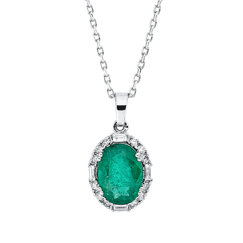 Farbstein Classic Collier Weißgold 18kt 0,14ct
