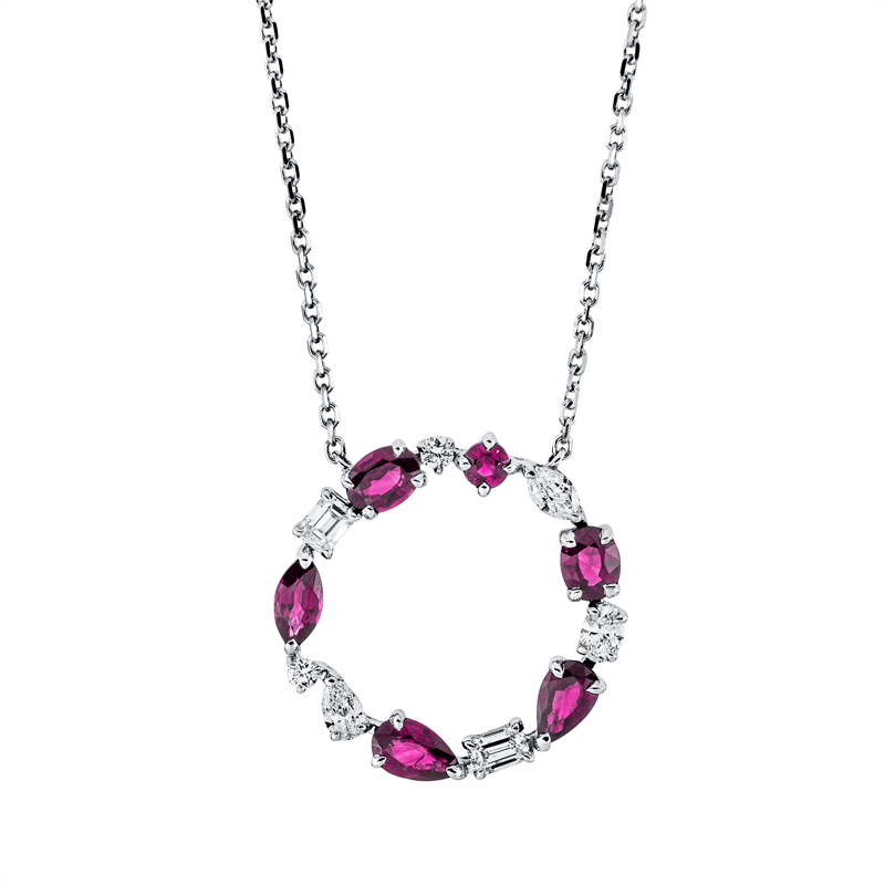 Farbstein Classic Collier Weißgold 18kt 0,38ct