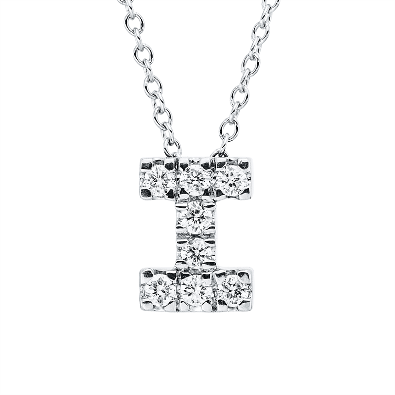 Buchstabe Collier Weißgold 18kt 0,14ct