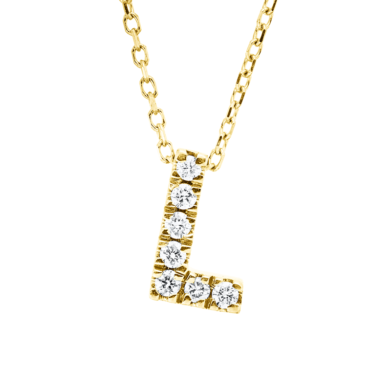 Buchstabe Collier Gelbgold 18kt 0,08ct