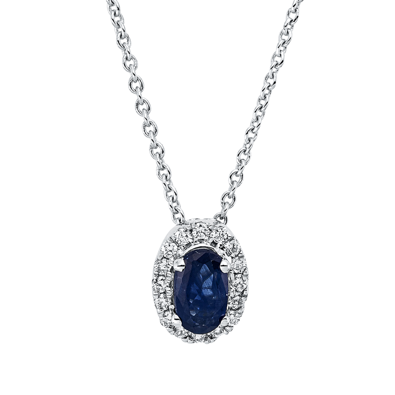 Farbstein Classic Collier Weißgold 18kt 0,06ct