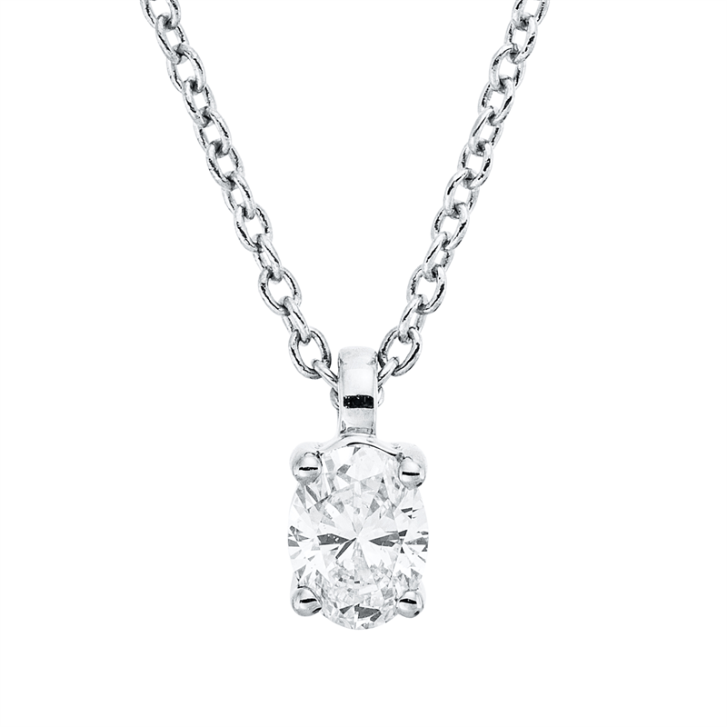 Solitaire Collier Weißgold 18kt 0,19ct
