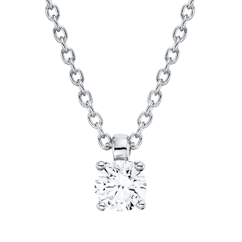 Solitaire Collier Weißgold 18kt 0,15ct