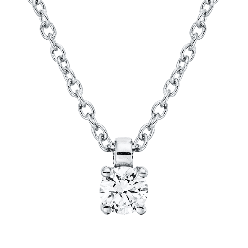 Solitaire Collier Weißgold 18kt 0,1ct