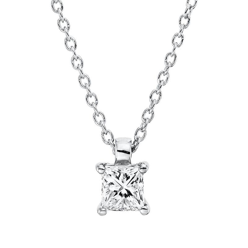 Solitaire Collier Weißgold 18kt 0,25ct