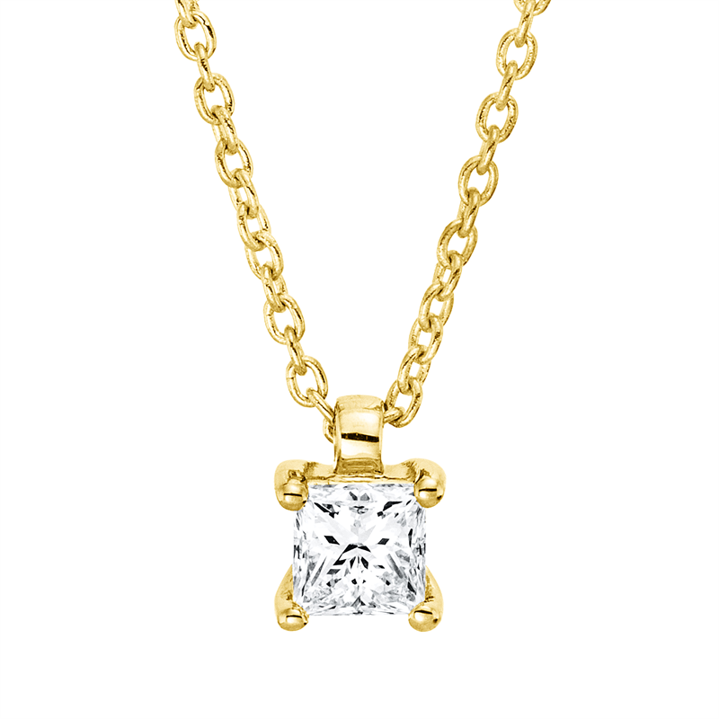 Solitaire Collier Weißgold 18kt 0,2ct