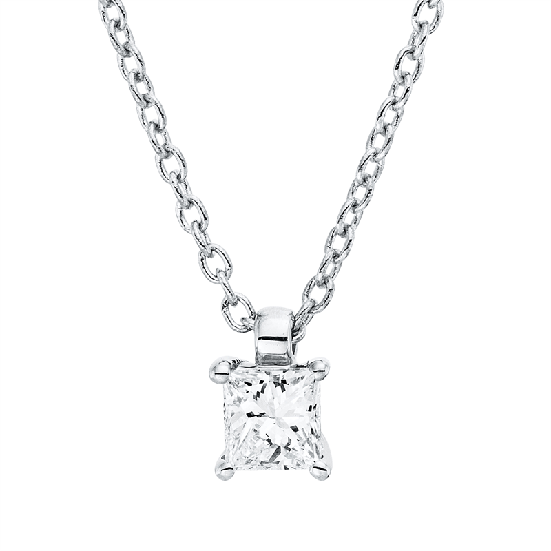 Solitaire Collier Weißgold 18kt 0,16ct