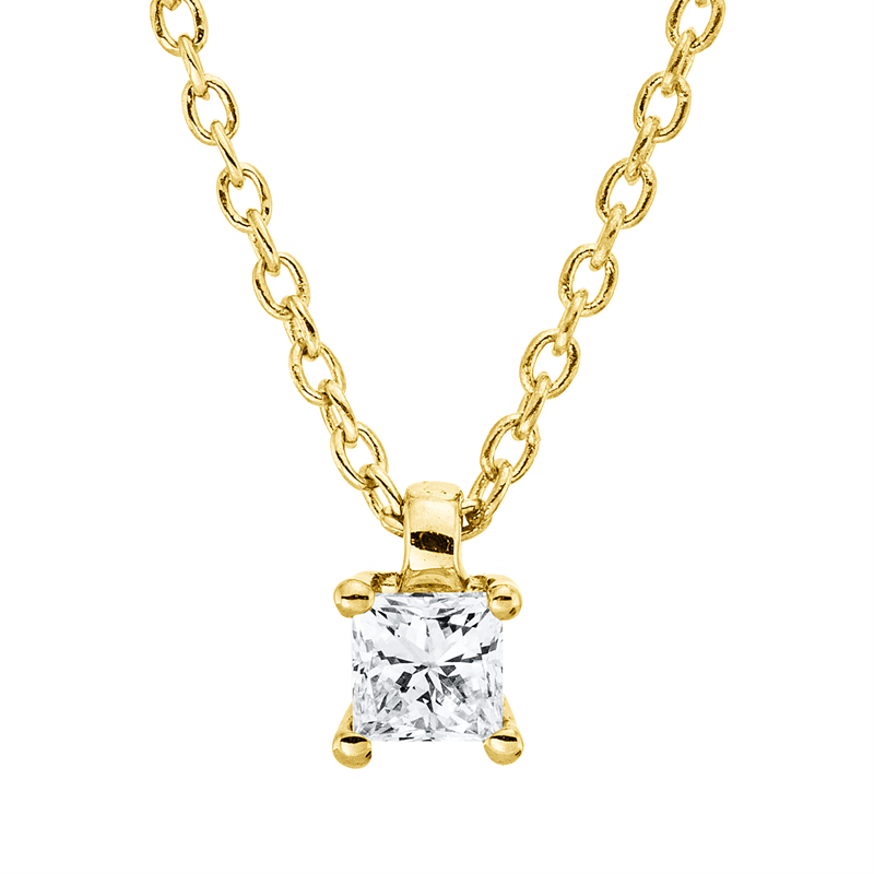 Solitaire Collier Weißgold 18kt 0,1ct
