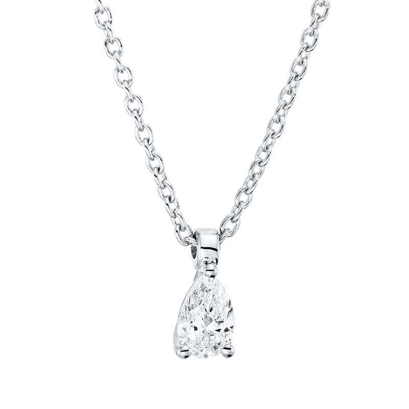 Solitaire Collier Weißgold 18kt 0,14ct
