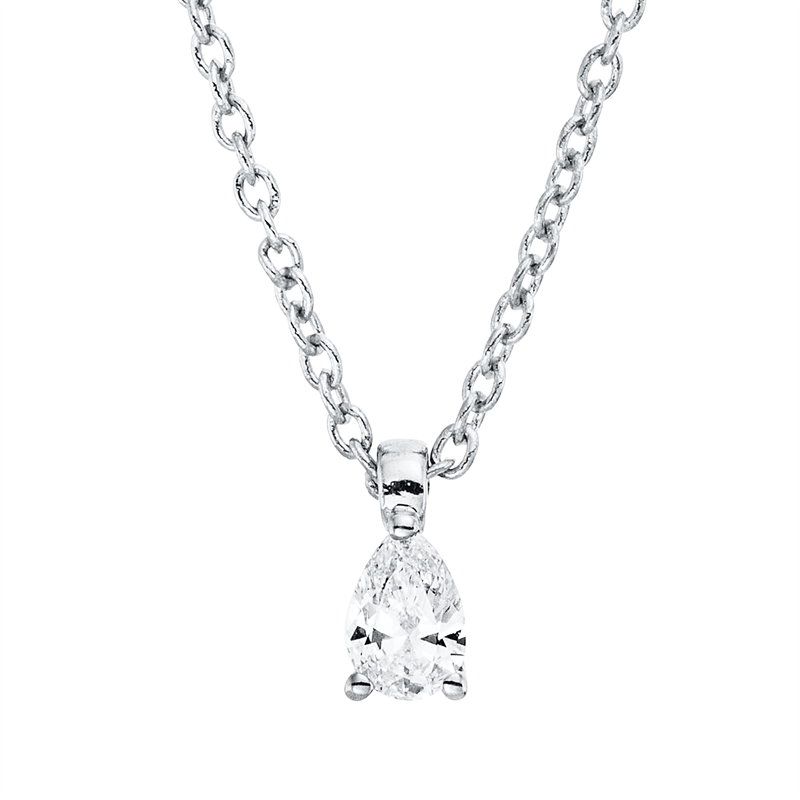 Solitaire Collier Weißgold 18kt 0,1ct