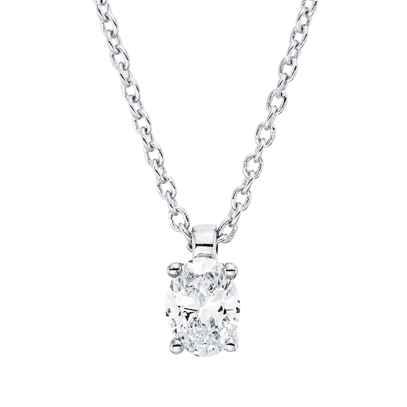 Solitaire Collier Weißgold 18kt 0,2ct
