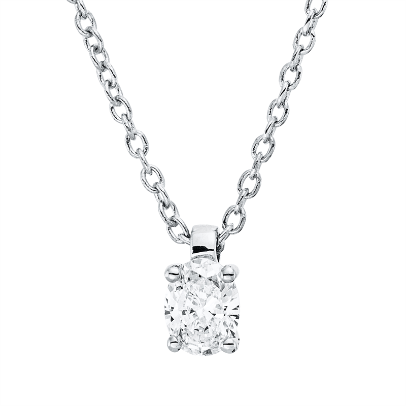 Solitaire Collier Weißgold 18kt 0,17ct