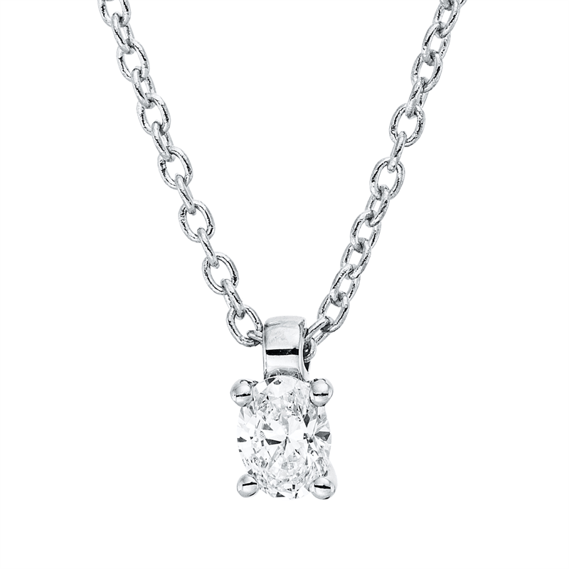 Solitaire Collier Weißgold 18kt 0,09ct