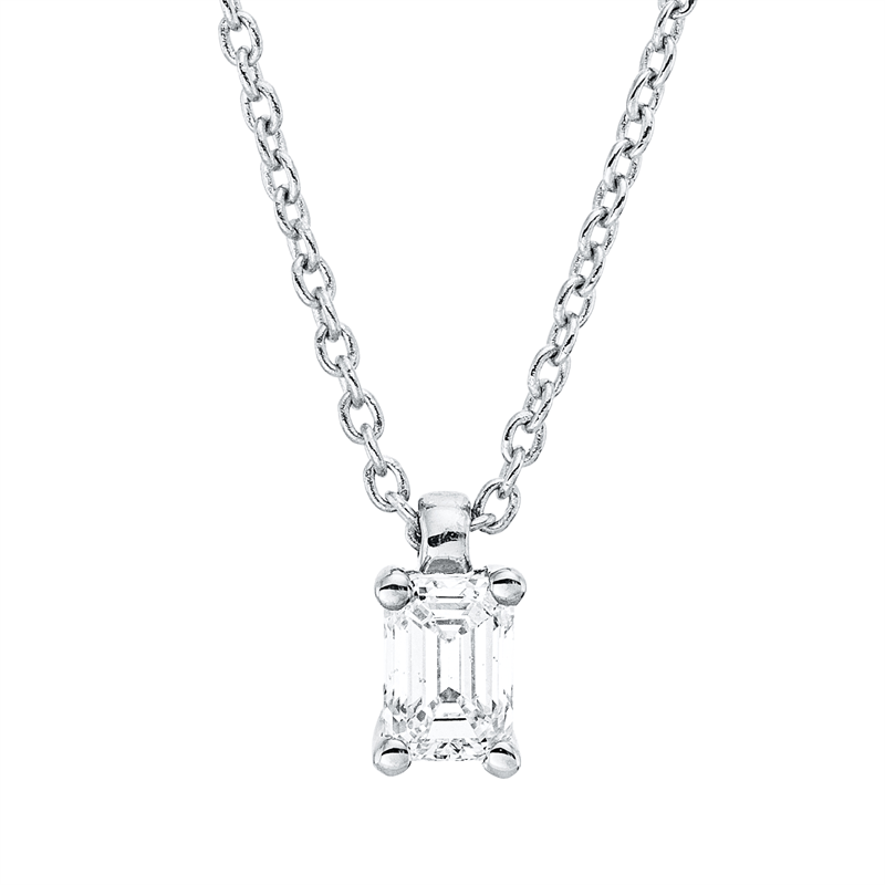 Solitaire Collier Weißgold 18kt 0,2ct