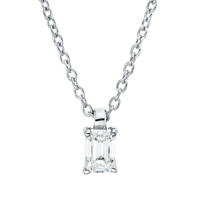 Solitaire Collier Weißgold 18kt 0,16ct