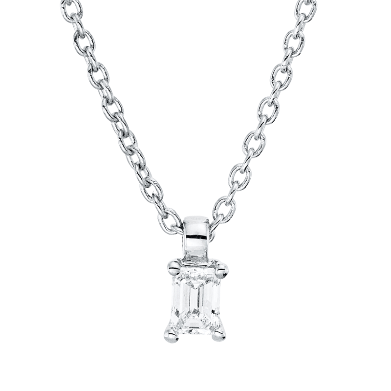 Solitaire Collier Weißgold 18kt 0,1ct
