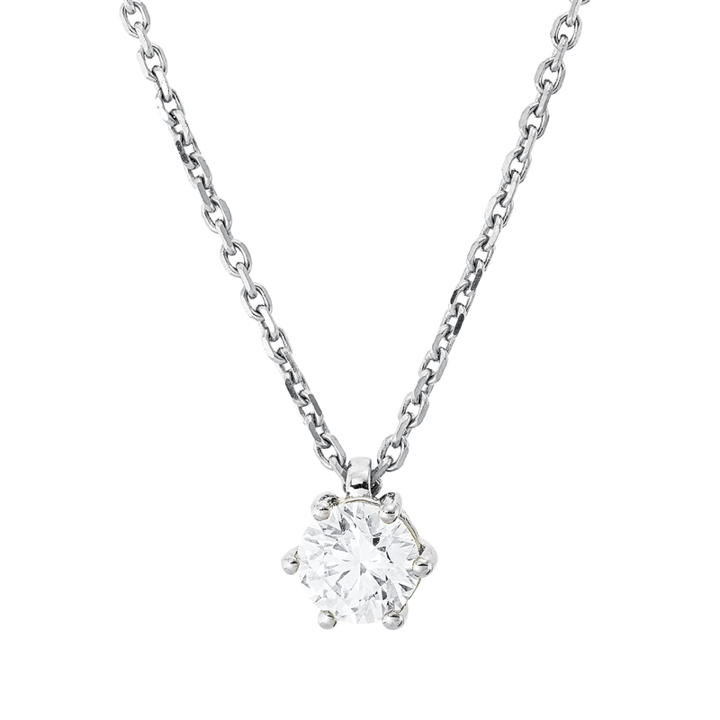 Solitaire Collier Weißgold 18kt 0,71ct