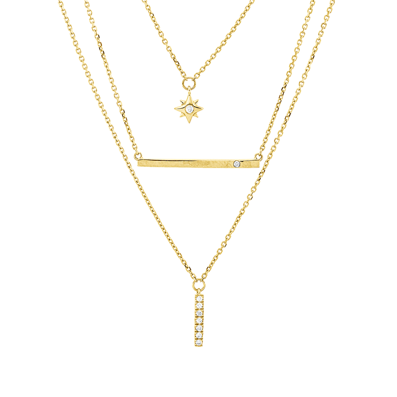 Modern Woman Collier Gelbgold 18kt 0,05ct