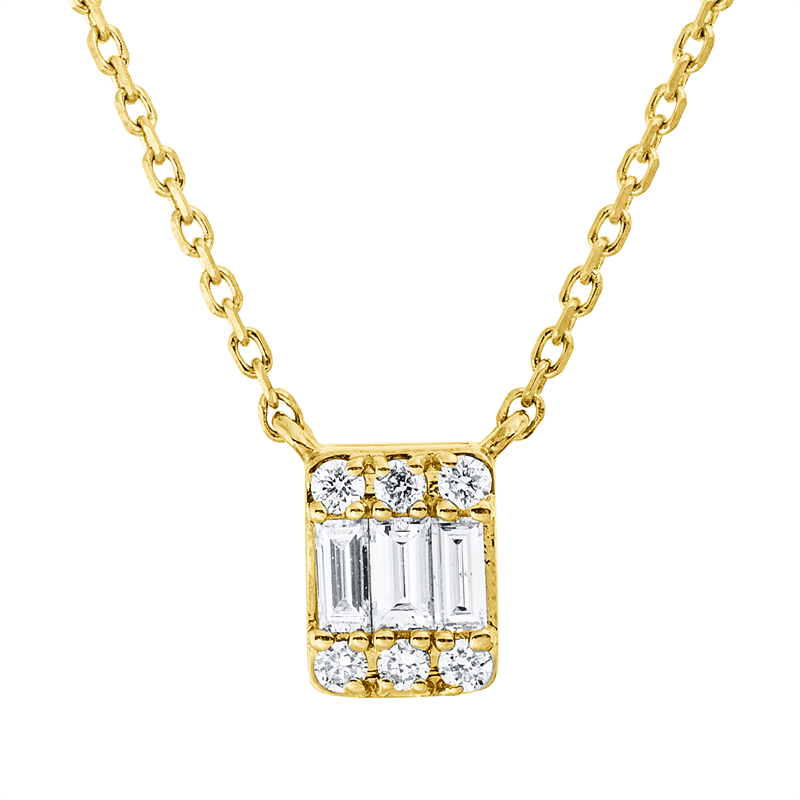 Baguette Illusion Collier Gelbgold 18kt 0,11ct