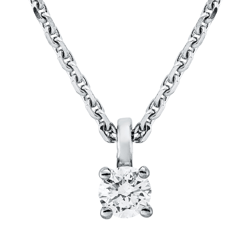Solitaire Collier Weißgold 18kt 0,15ct