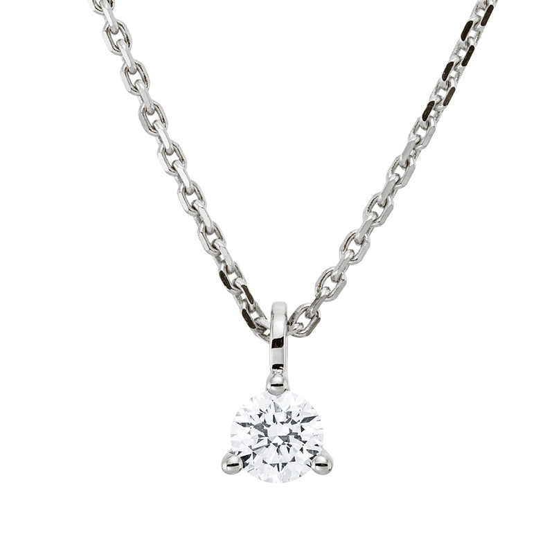 Solitaire Collier Weißgold 18kt 0,25ct