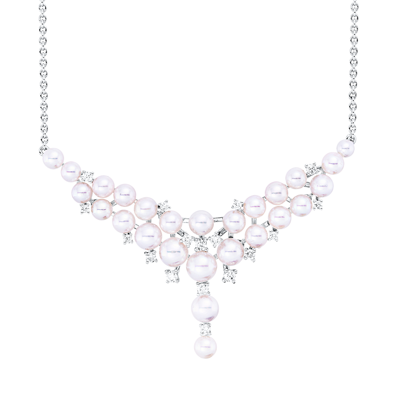 Perle Collier Weißgold 18kt 0,25ct