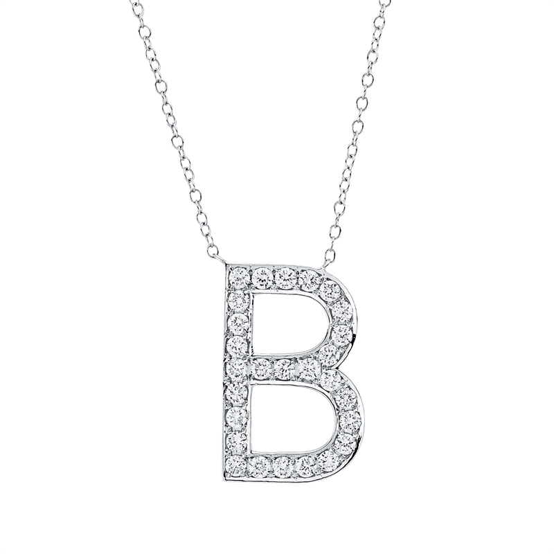 Buchstabe Collier Weißgold 18kt 0,5ct